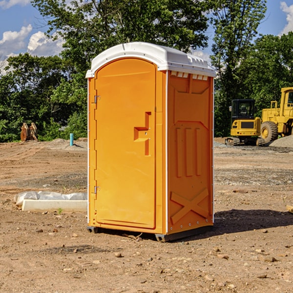 how often are the portable restrooms cleaned and serviced during a rental period in Frenchville